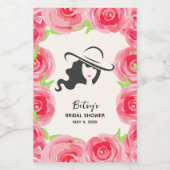 Waterverf Bloemen Derby Vrijgezellenfeest Favoriet Wijn Etiket (Enkel label)