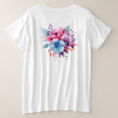 Waterverf Bloemen Design-24683 Grote Maat T-shirt (Design achterkant)