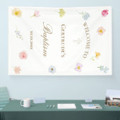 waterverf bloemen Doop Spandoek (Beurs)