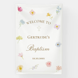 waterverf bloemen Doop Spandoek
