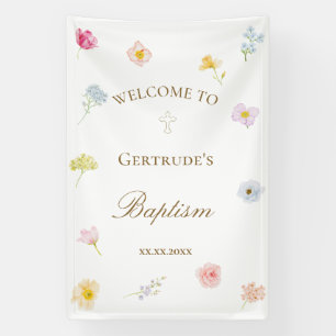 waterverf bloemen Doop Spandoek
