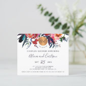 Waterverf bloemen doucheuitnodiging (Staand voorkant)