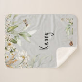 Waterverf Bloemen Drop Baby Boy Small Sherpa Deken (Voorkant (horizontaal))