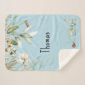 Waterverf Bloemen Drop, Baby Boy Stroller Sherpa Deken (Voorkant (horizontaal))