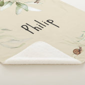 Waterverf Bloemen Drop Sherpa Stroller Boy Deken (3/4)