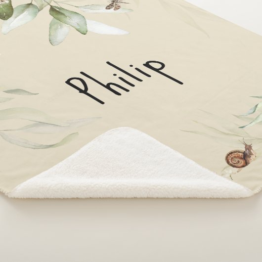 Waterverf Bloemen Drop Sherpa Stroller Boy Deken (3/4)