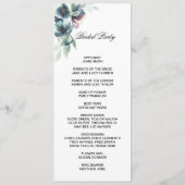 Waterverf bloemen dubbele kant programma kaart (Achterkant)