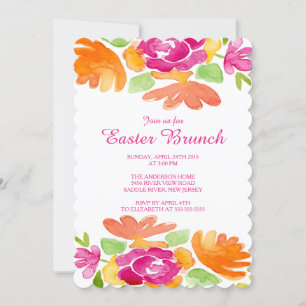 Waterverf bloemen Easter Dinner Party Uitnodiging