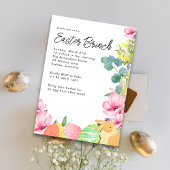 Waterverf Bloemen Easter Egg Bunny Paasrunch Kaart