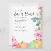 Waterverf Bloemen Easter Egg Bunny Paasrunch Kaart (Voorkant)