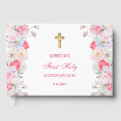 Waterverf Bloemen Eerste Communie Gastboek Gastenboek (Voorkant)