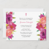 Waterverf Bloemen Eerste Communie Gepersonaliseerd Kaart (Voorkant)