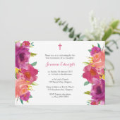 Waterverf Bloemen Eerste Communie Gepersonaliseerd Kaart (Staand voorkant)