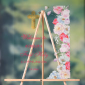 Waterverf Bloemen Eerste Communie Welkom Acryl Bord (Neutraal)