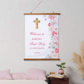 Waterverf Bloemen Eerste Communie Welkom Hangend Wandkleed (Slaapkamer)