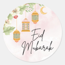 Waterverf Bloemen Eid Mubarak Sticker