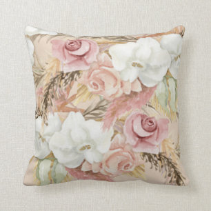 Waterverf bloemen Elegant Pampas Blush Pink Rose Kussen