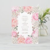 Waterverf Bloemen Elegant Tuin Bruiloft Kaart (Staand voorkant)