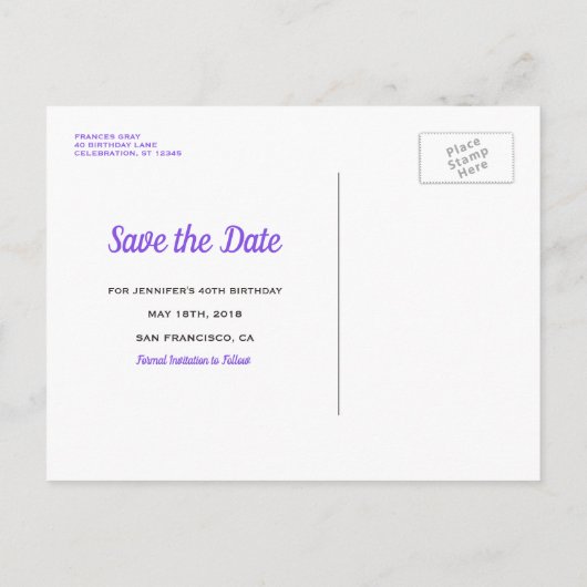 Waterverf Bloemen Elegant Verjaardagsfeest Aankondigingskaart (Achterkant)