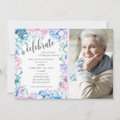 Waterverf Bloemen Elegante Boerderij Verjaardagsfo Kaart (Voorkant)