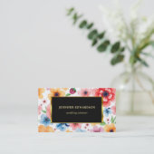 Waterverf Bloemen Elegante Boho Professional Visitekaartje (Staand voorkant)