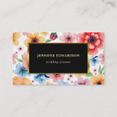 Waterverf Bloemen Elegante Boho Professional Visitekaartje (Voorkant)