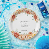 Waterverf Bloemen Elegante Botanische Bruiloft Papieren Bordje (Feest)