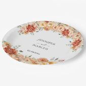 Waterverf Bloemen Elegante Botanische Bruiloft Papieren Bordje (Gekanteld)