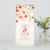 Waterverf Bloemen Elegante herfst bruiloft program Programmakaart (Staand voorkant)