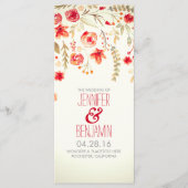 Waterverf Bloemen Elegante herfst bruiloft program Programmakaart (Voorkant)