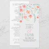 Waterverf Bloemen Elegante Trouwprogramma's Programmakaart (Voorkant / Achterkant)