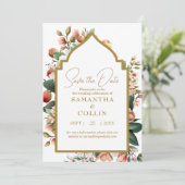 Waterverf bloemen elk fruit sparen de Datum Kaart (Staand voorkant)