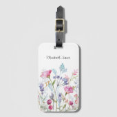  Waterverf Bloemen en Bessen Bagagelabel (Voorkant (verticaal))