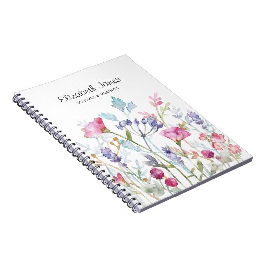  Waterverf Bloemen en Bessen Notitieboek (Rechterzijde)