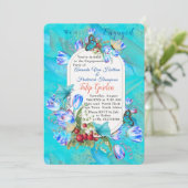 Waterverf bloemen en Bezoekende Butterflies. Kaart (Staand voorkant)