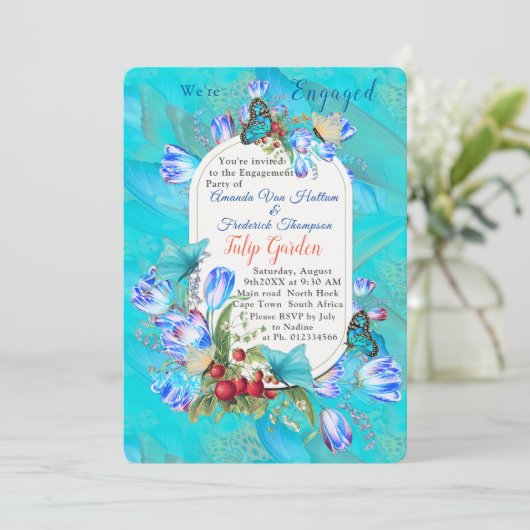 Waterverf bloemen en Bezoekende Butterflies. Kaart (Staand voorkant)