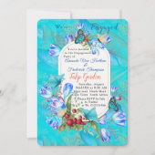 Waterverf bloemen en Bezoekende Butterflies. Kaart (Voorkant)