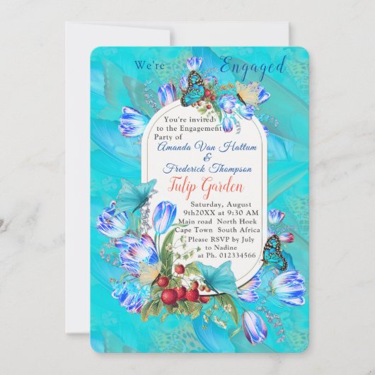 Waterverf bloemen en Bezoekende Butterflies. Kaart (Voorkant)