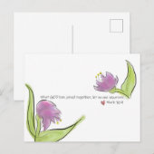 Waterverf bloemen en Bijbelversies voor liefde Briefkaart (Voorkant / Achterkant)