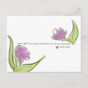 Waterverf bloemen en Bijbelversies voor liefde Briefkaart