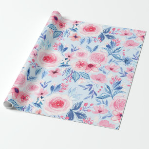 Waterverf bloemen en bladeren 2 cadeaupapier
