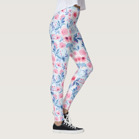 Waterverf bloemen en bladeren 2 leggings (Rechts)
