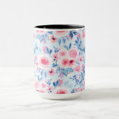 Waterverf bloemen en bladeren 2 mok (Midden)