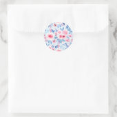 Waterverf bloemen en bladeren 2 ronde sticker (Tas)