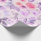 Waterverf bloemen en bladeren 3 cadeaupapier (Hoek)