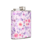 Waterverf bloemen en bladeren 3 heupfles (Rechts)