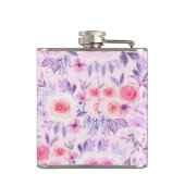 Waterverf bloemen en bladeren 3 heupfles (Achterkant)