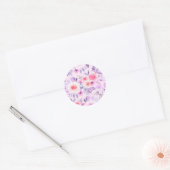 Waterverf bloemen en bladeren 3 ronde sticker (Envelop)