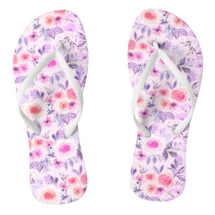 Waterverf bloemen en bladeren 3 teenslippers