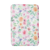 Waterverf bloemen en bladeren badmat (Voorkant Verticaal)